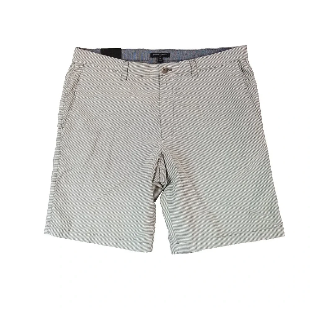 Banana Republic City short shorts men's 38 x 10 white striped cotton Bermuda NEW